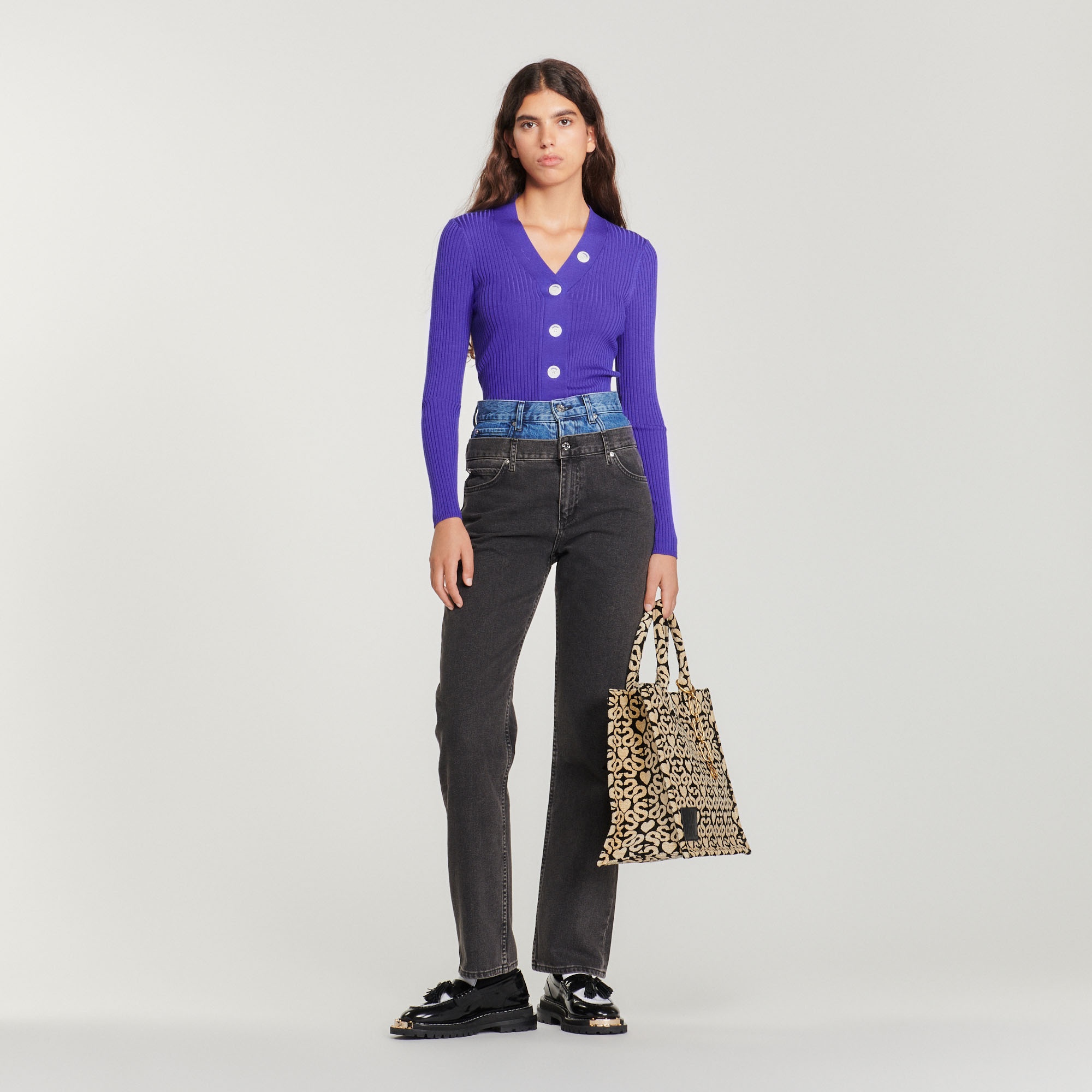 Fine ribbed knit cardigan - 5