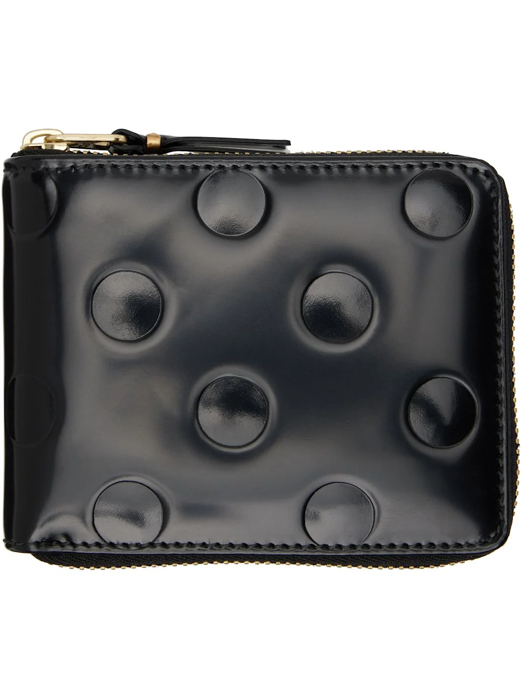 Black Dots Embossed Leather Wallet - 1