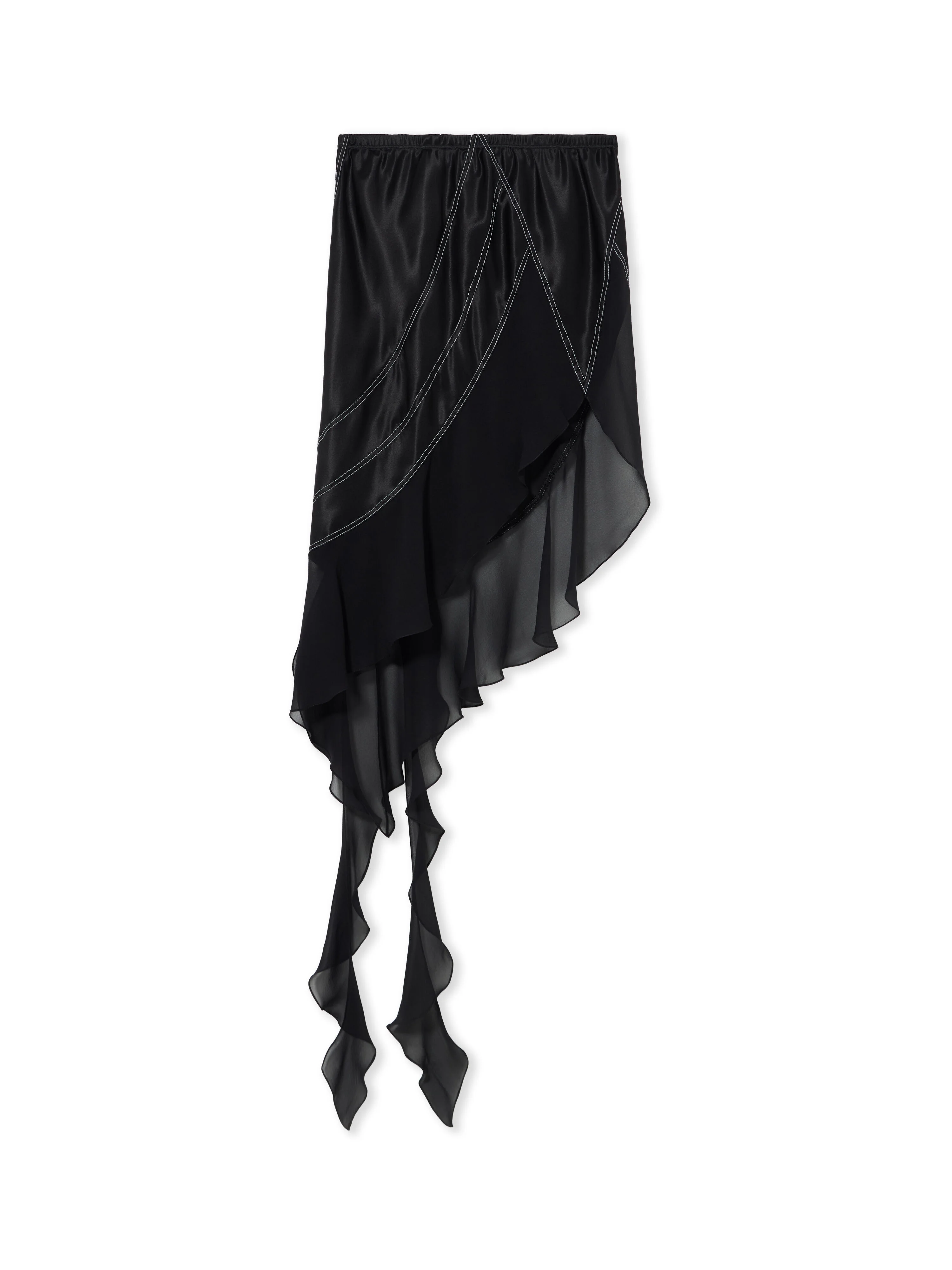 Geo Satin Pkt Belt Col Block Skirt - 1