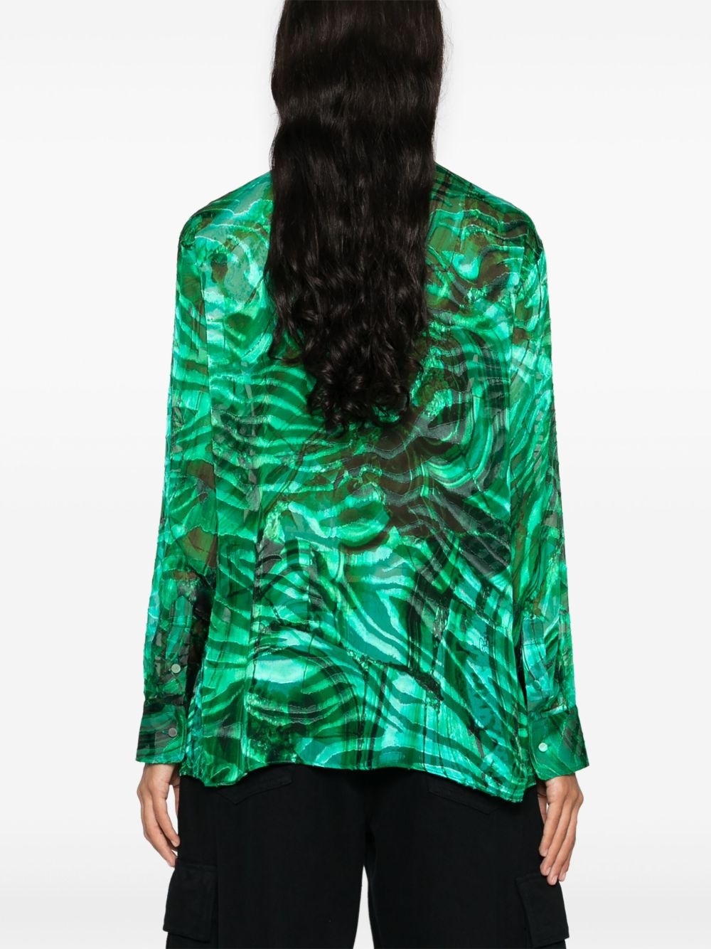 abstract-print devoré shirt - 4