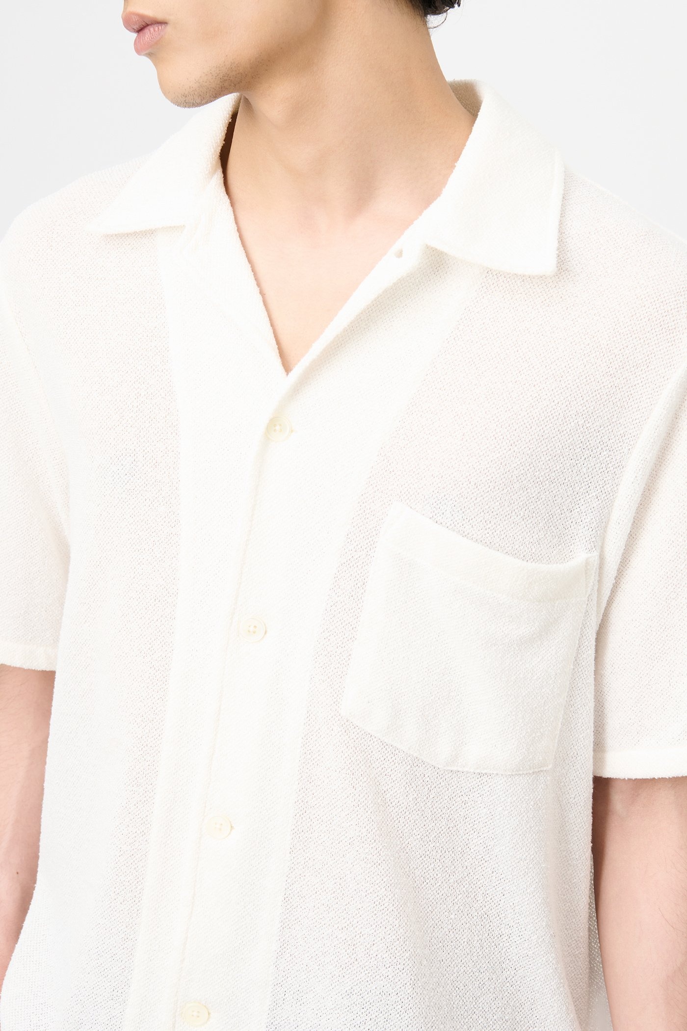 Box Shirt Shortsleeve White Boucle - 4