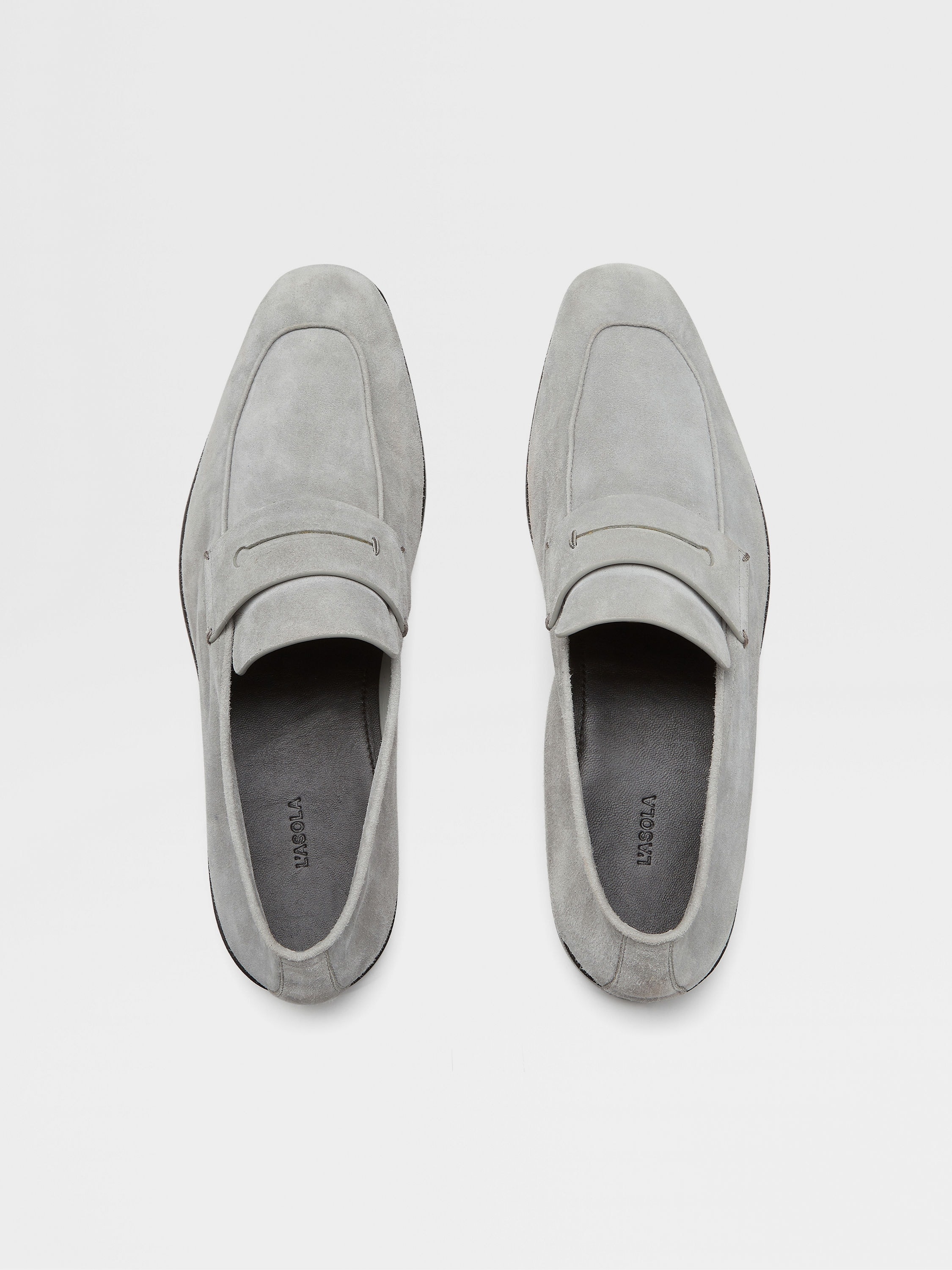 GREY MÉLANGE SUEDE L'ASOLA LOAFERS - 5