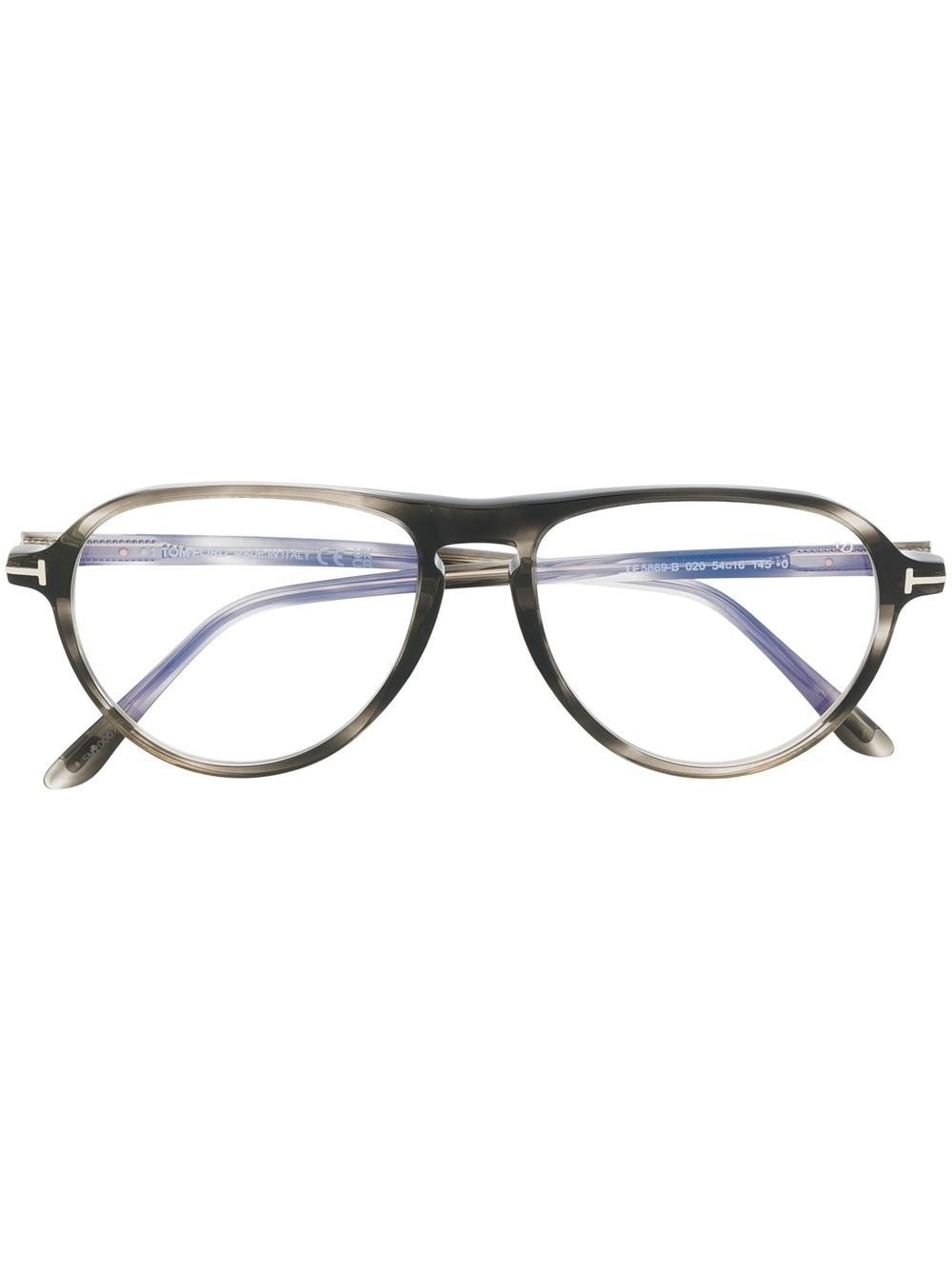 tortoiseshell pilot-frame glasses - 1