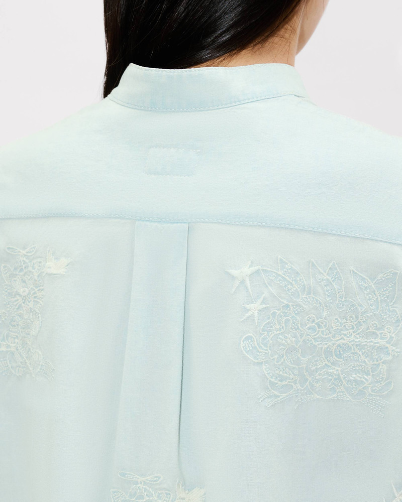 'KENZO Cartoon' embroidered short sleeve shirt in chambray 7