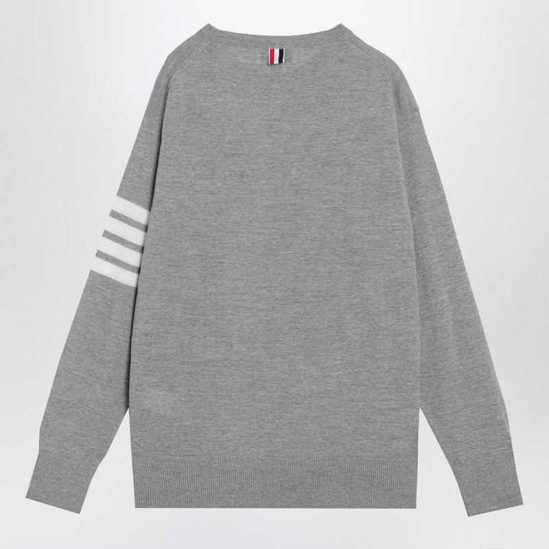 Thom Browne Light Gray Merino Wool Sweater Men - 2