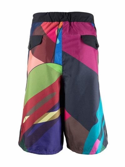 sacai graphic-print drawstring swim shorts outlook