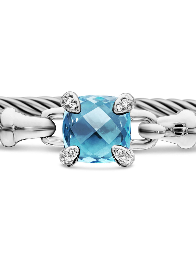 Women's Chatelaine Bracelet in Sterling Silver - Blue Topaz 7