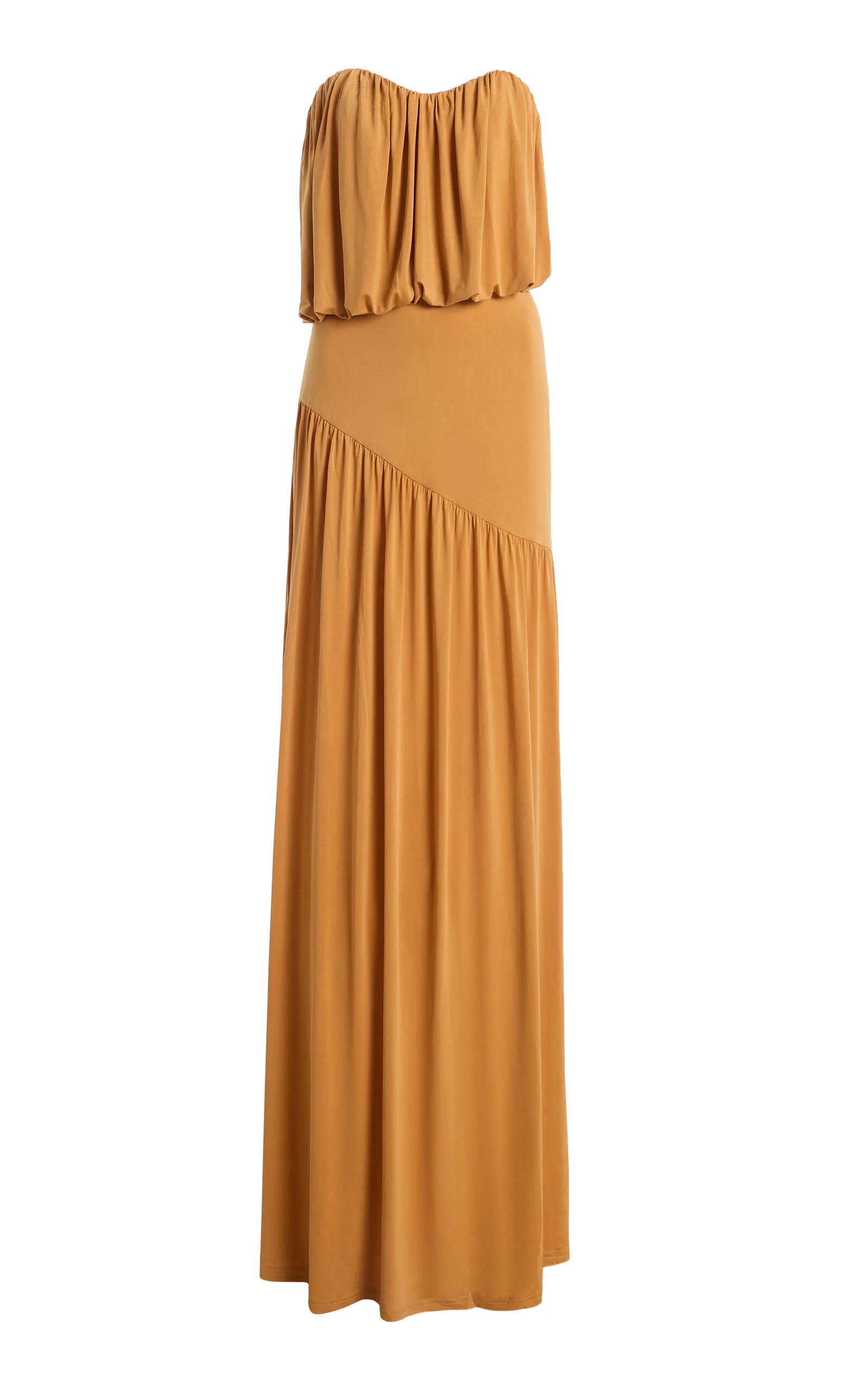 Withheld Gathered Crepe Maxi Dress - 1