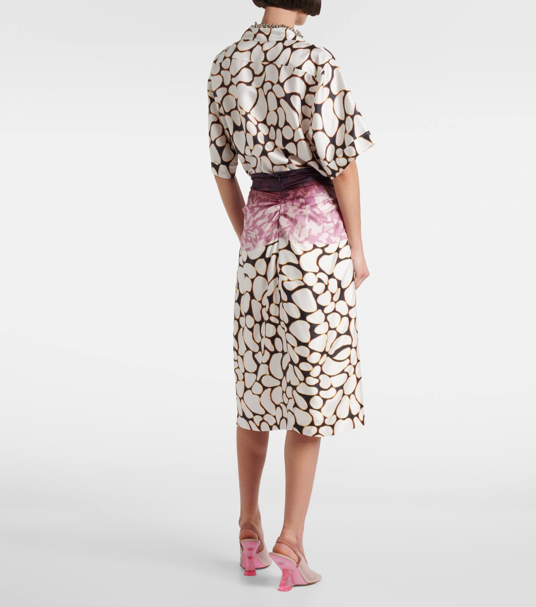 Printed silk midi skirt - 3