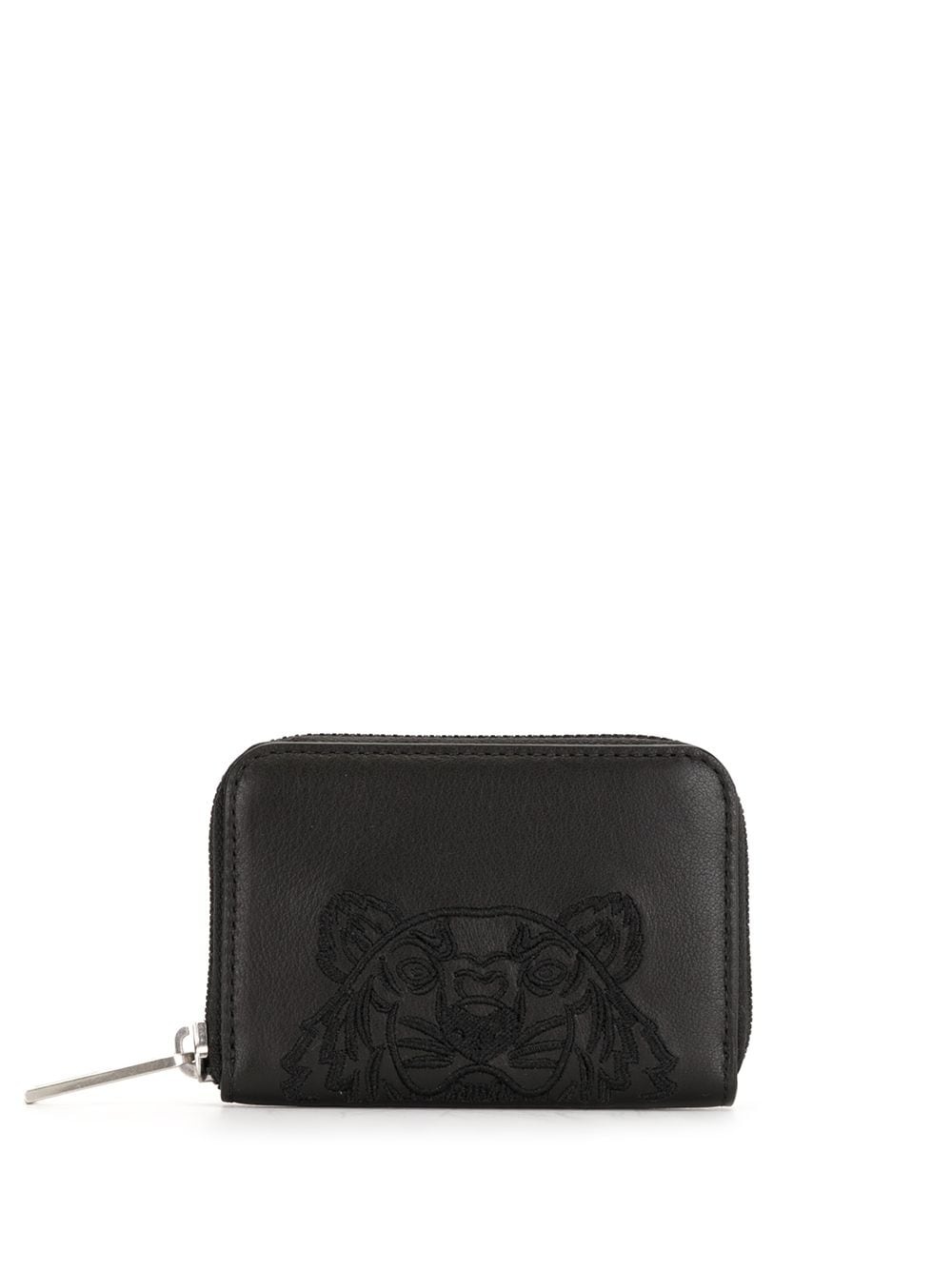 logo-embroidered leather wallet - 1