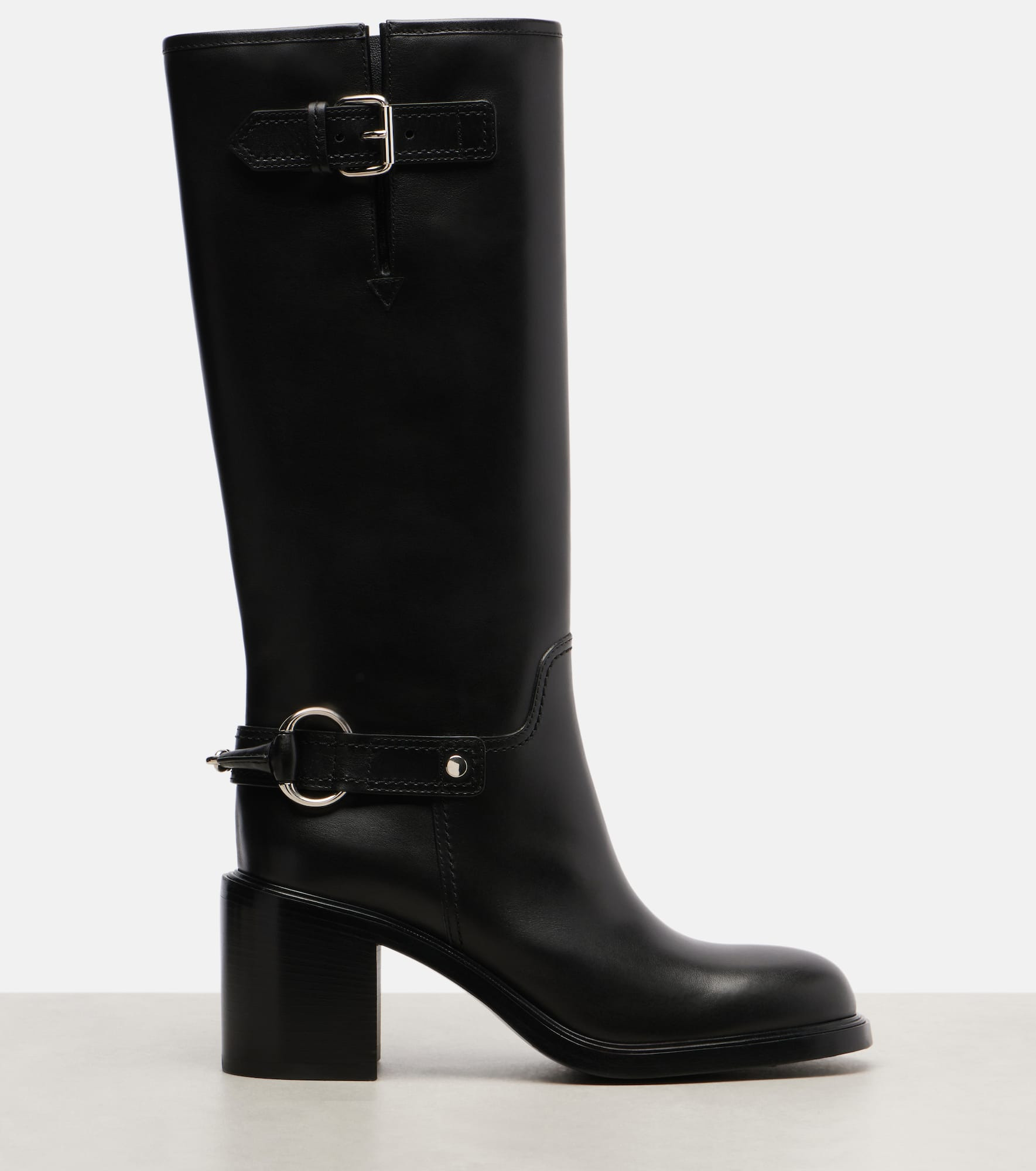 Horsebit leather knee-high boots - 4