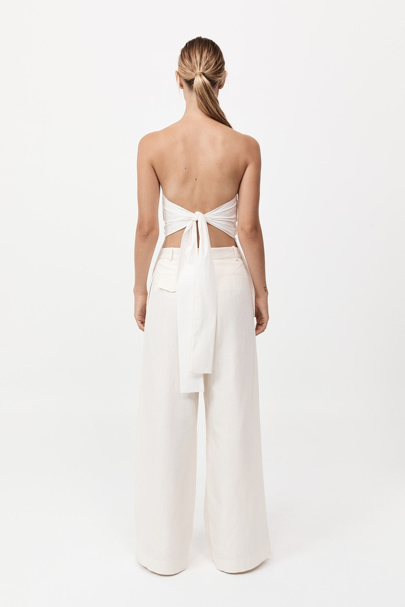 Strapless Tie Back Top - Off White 6