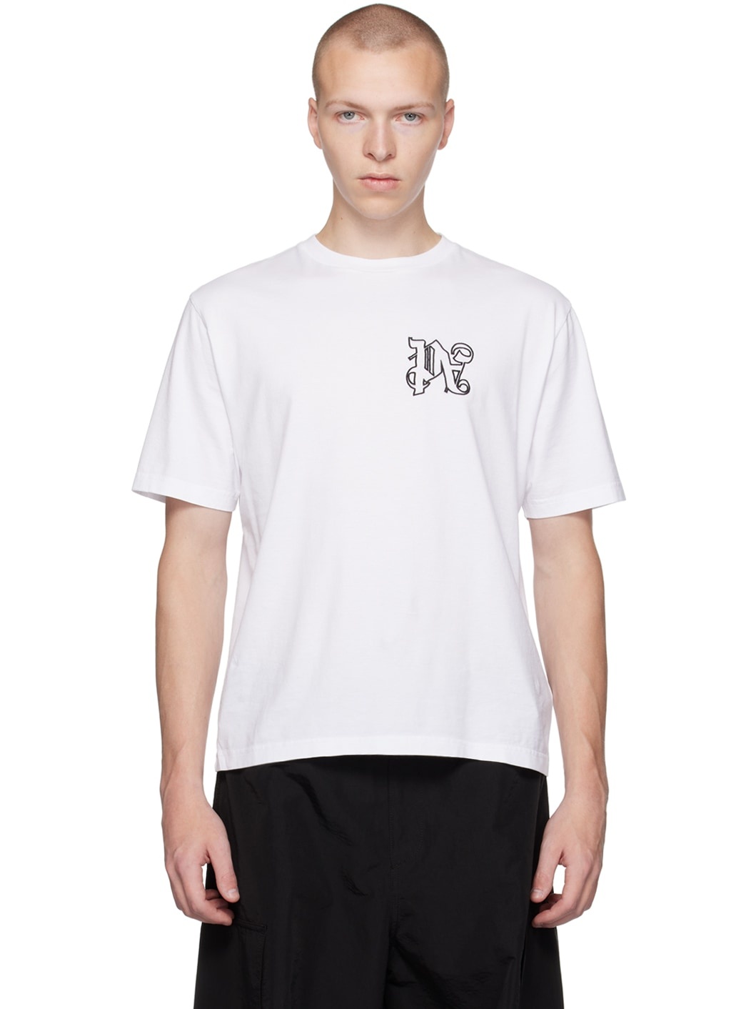 Palm Angels White Monogram T-Shirt | ssense | REVERSIBLE