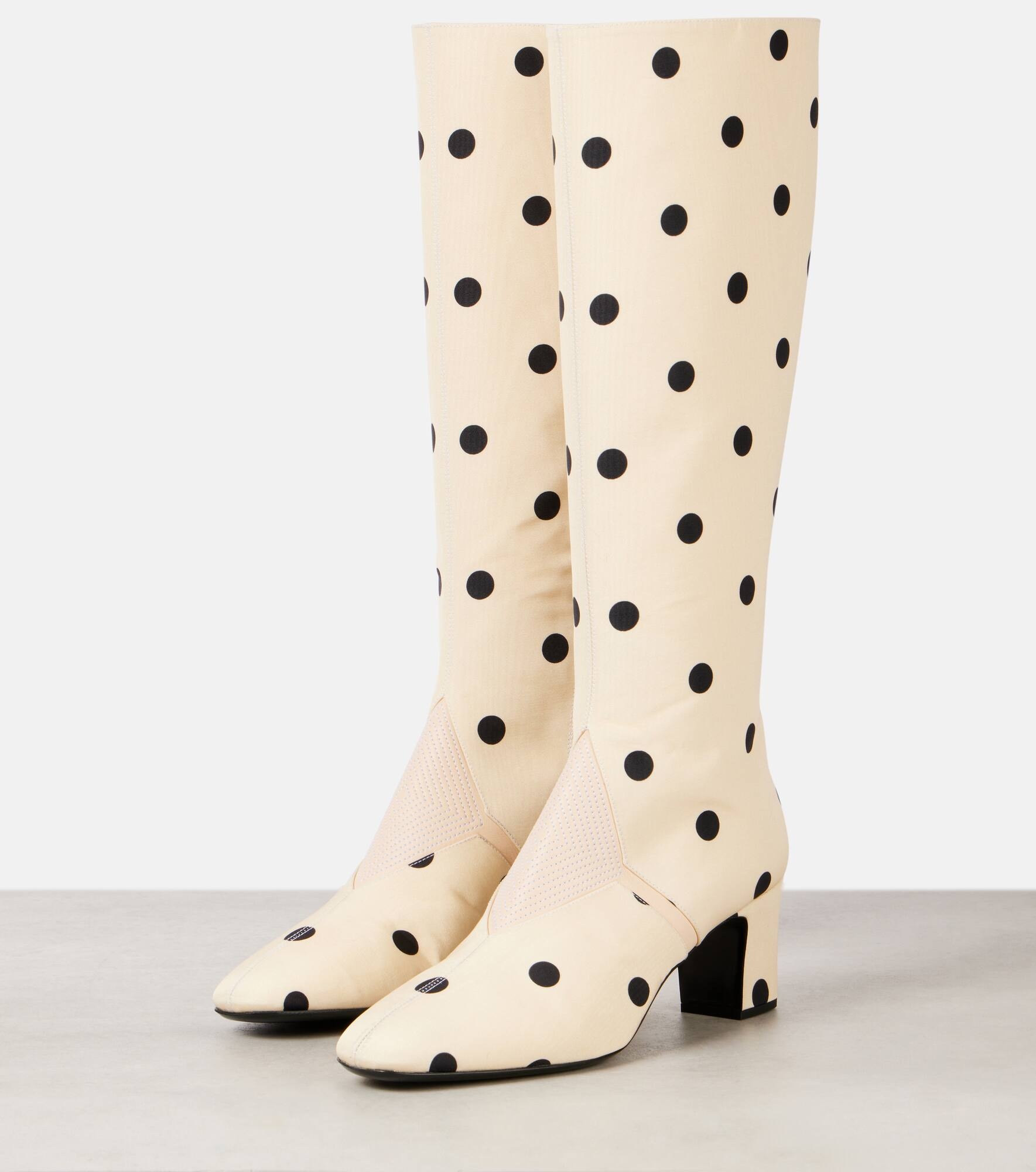 Equivoque 60 leather-trimmed knee-high boots - 4