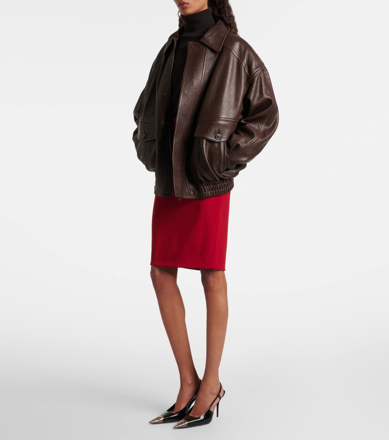 SAINT LAURENT Oversized leather jacket outlook
