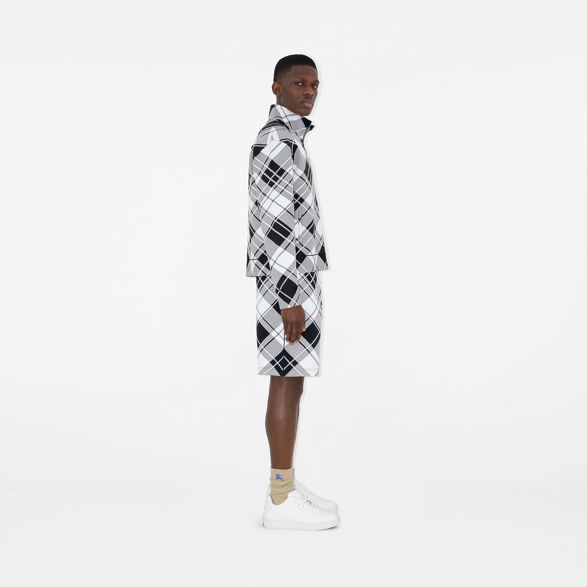 Check Nylon Blend Jacket - 3