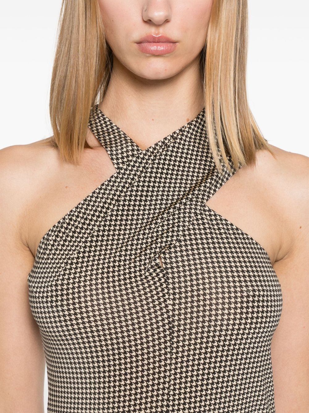 criss-cross jersey mini dress - 5