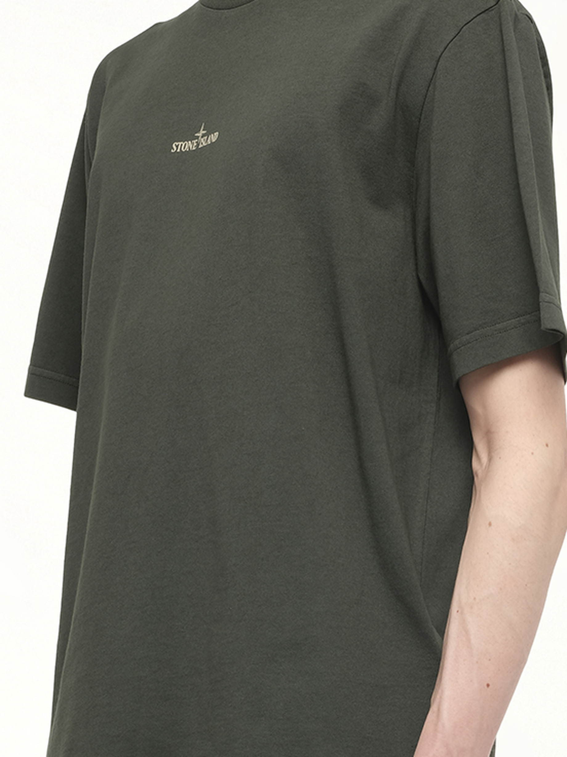 210003 Industrial Print S/S T-Shirt in Juniper - 3