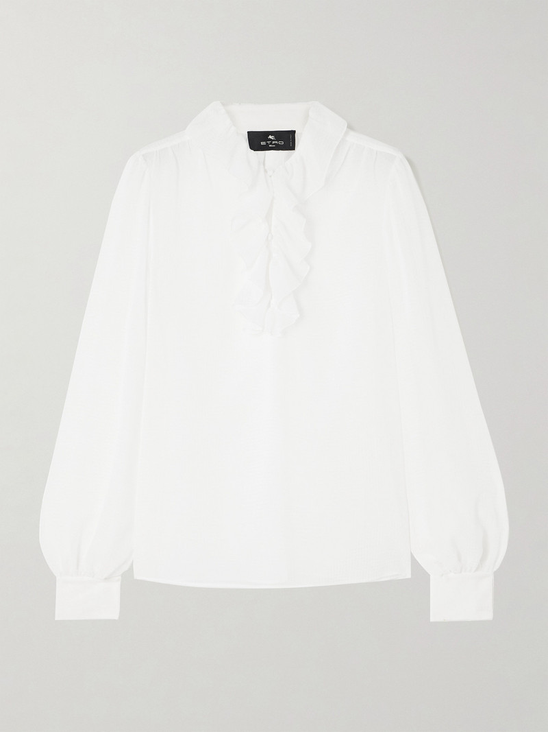 Ruffled Jacquard Blouse 1