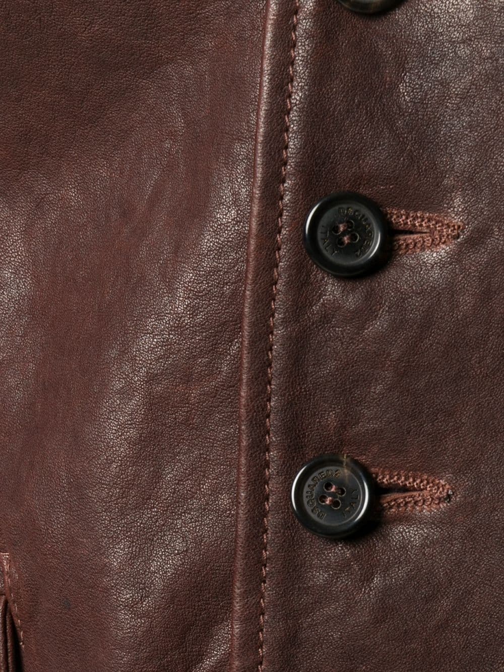 leather button-front waistcoat - 5