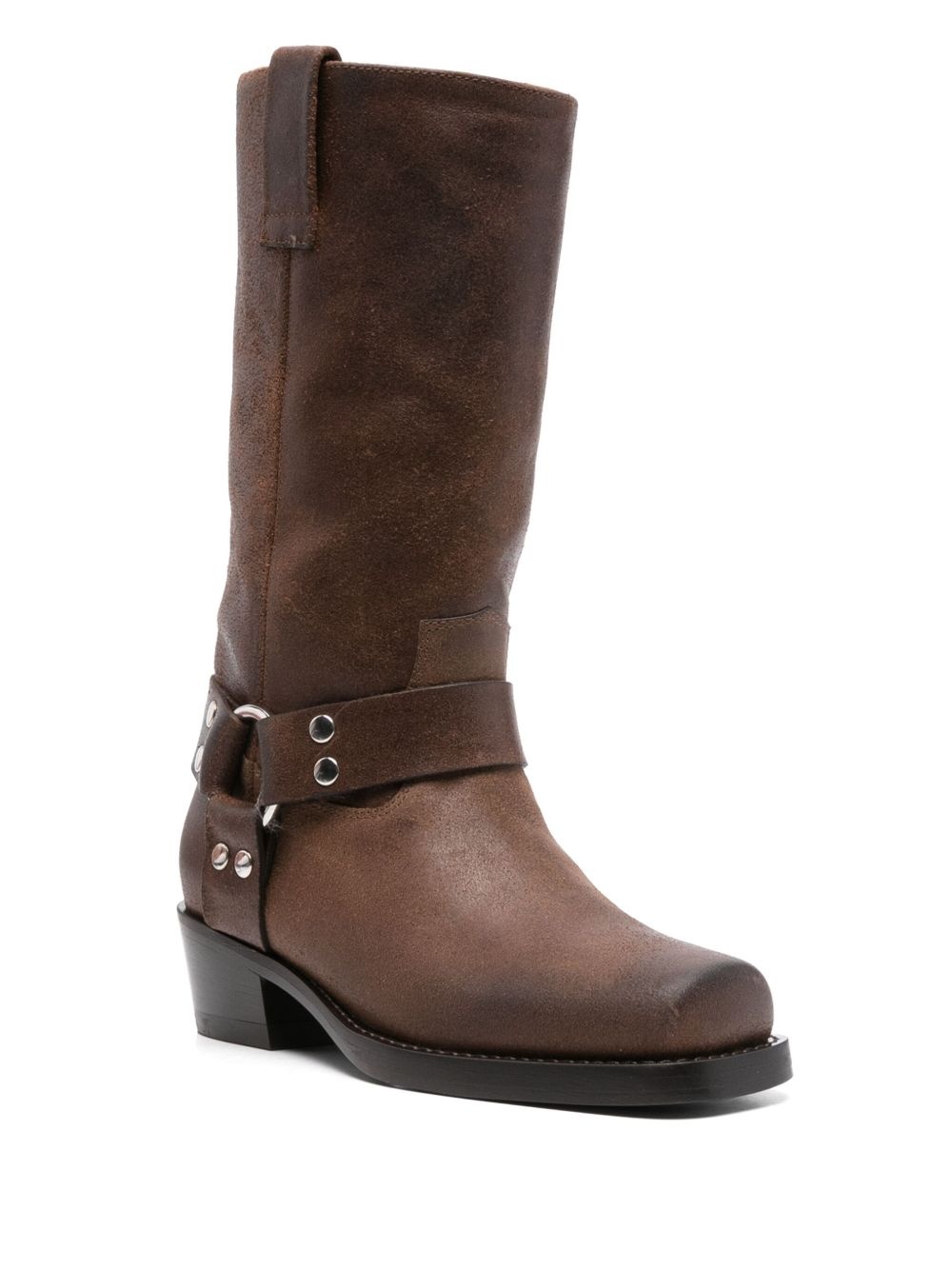 45mm buckle-strap leather boots - 2