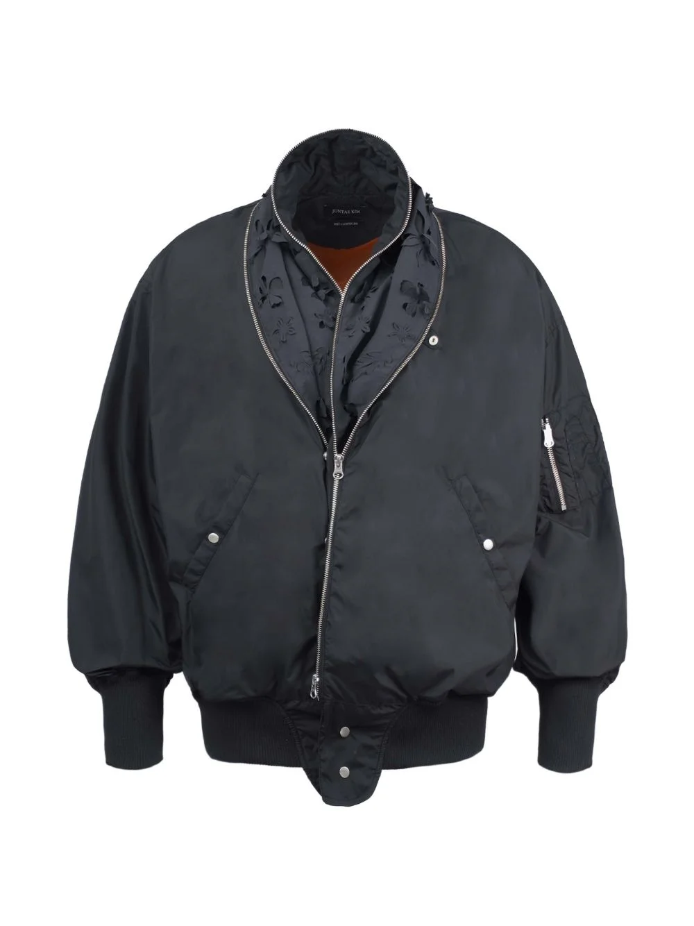 laser-slashed bomber jacket - 1