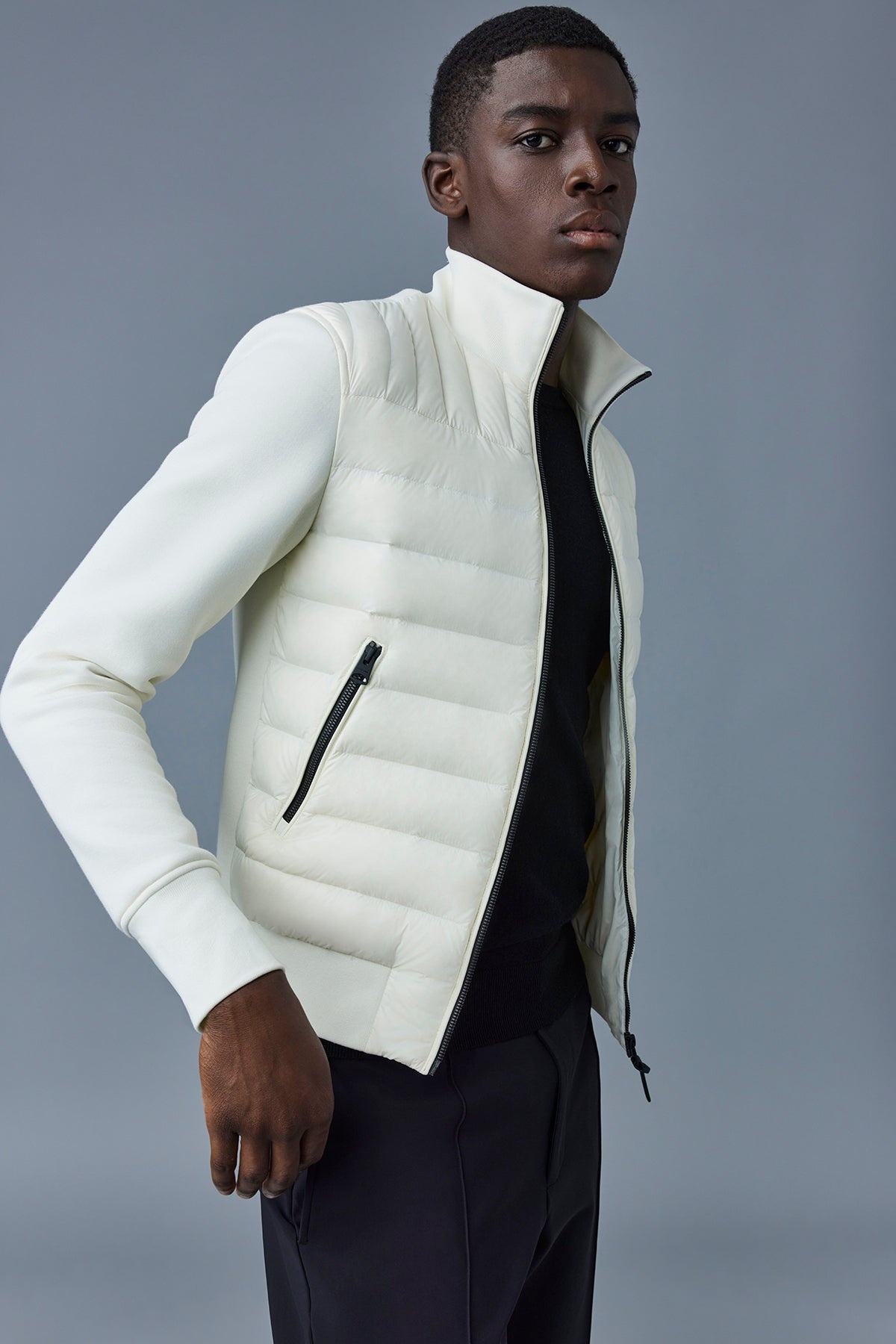 COLLIN Mixed media bomber jacket - 5
