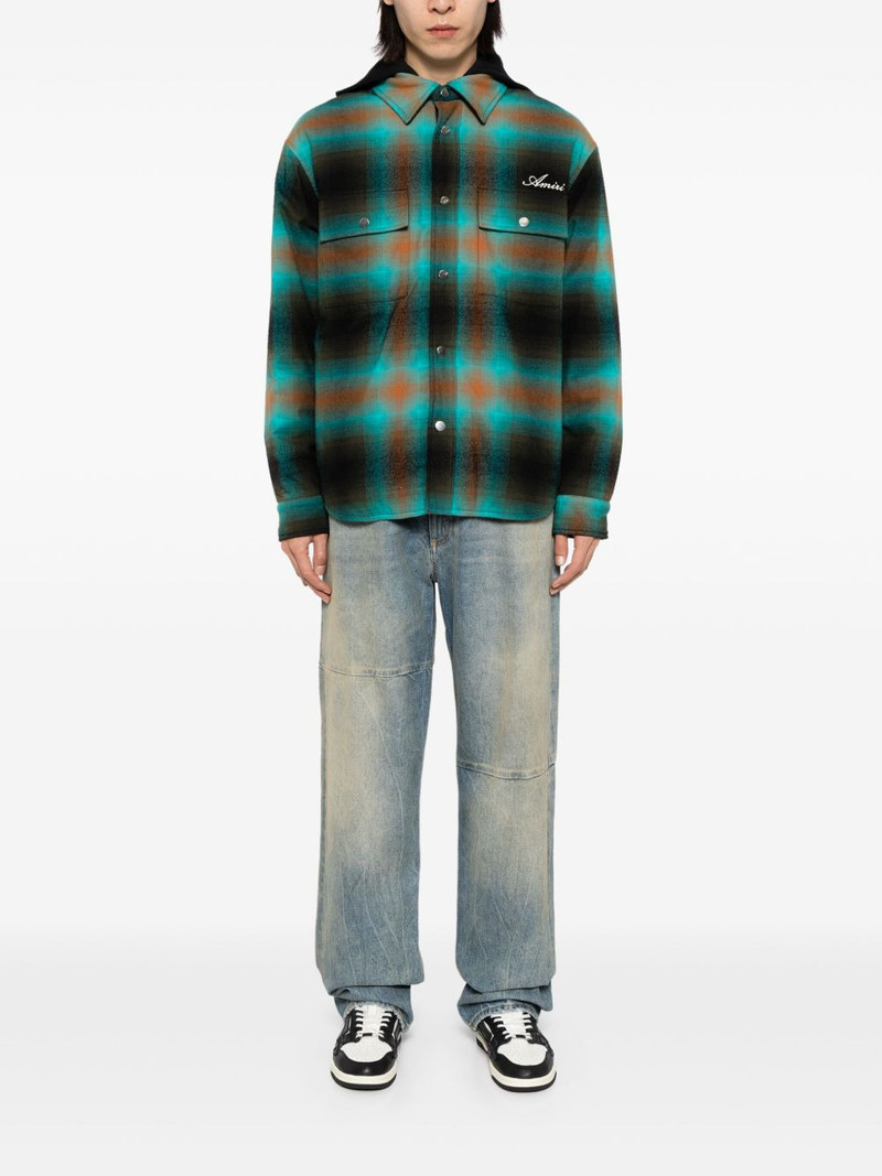 AMIRI check embroidered-logo shirt jacket outlook