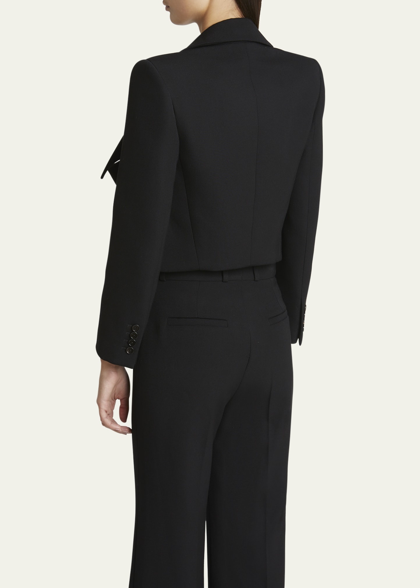 Wool Gabardine Crop Jacket - 3