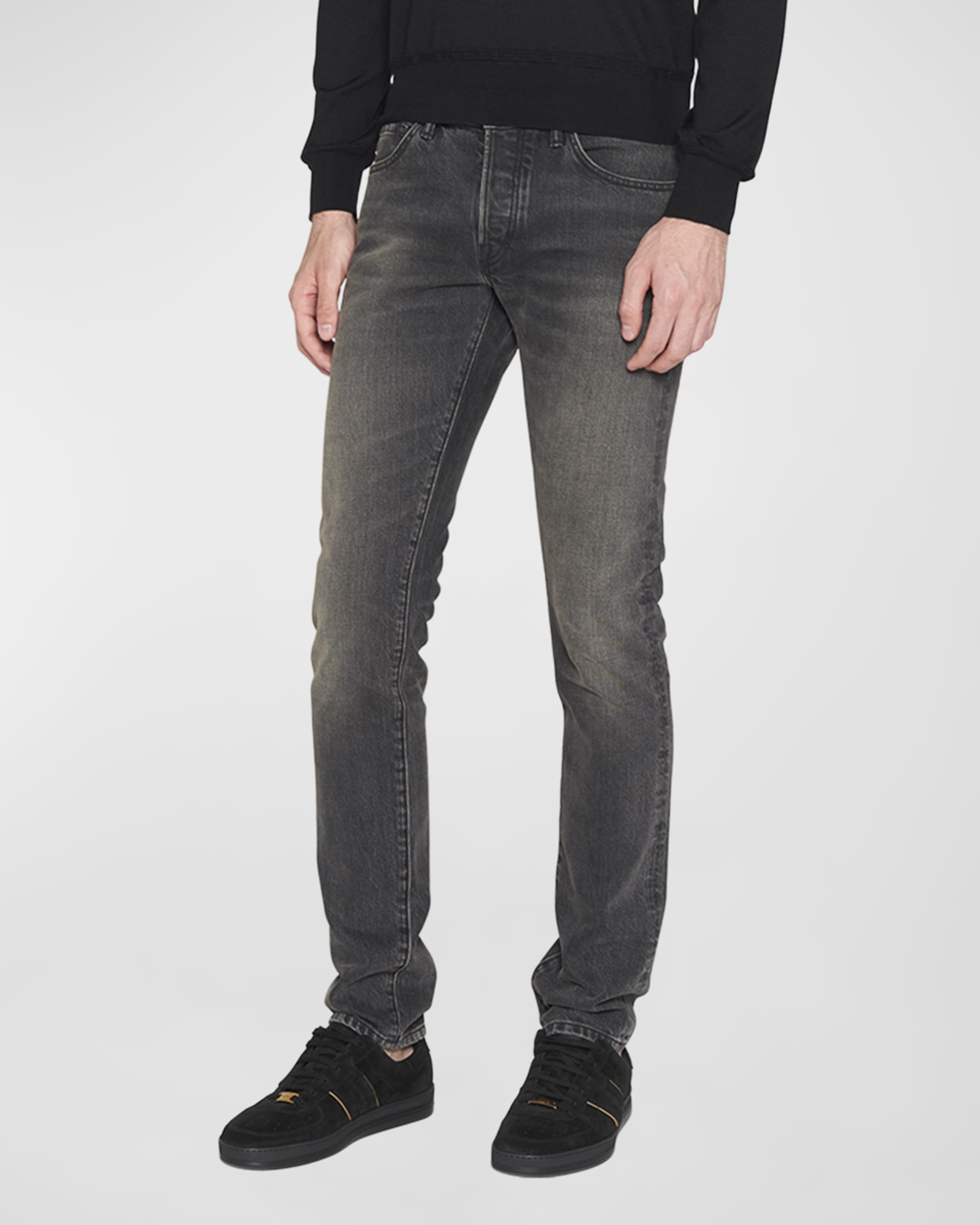 Men's Slim Fit Black Wash Jeans - 2