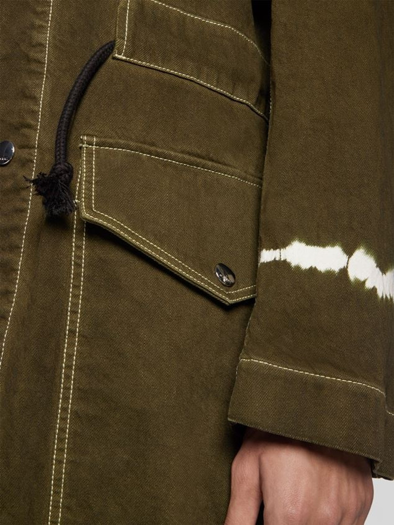 LONG PARKA IN GARMENT-DYED BULL DENIM WITH HOOD 5