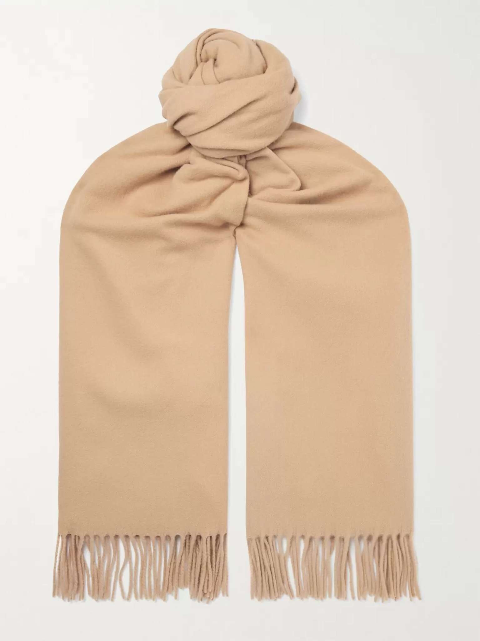 Oversized Fringed Wool Scarf - 1