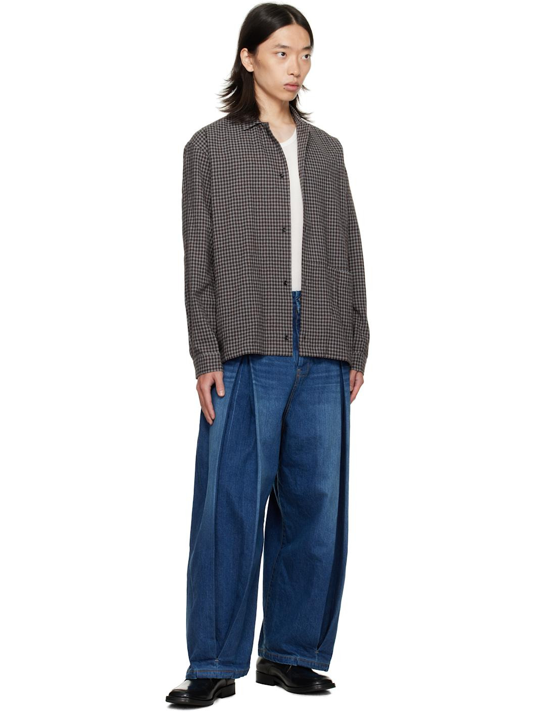 Blue Box Pleat Jeans - 4