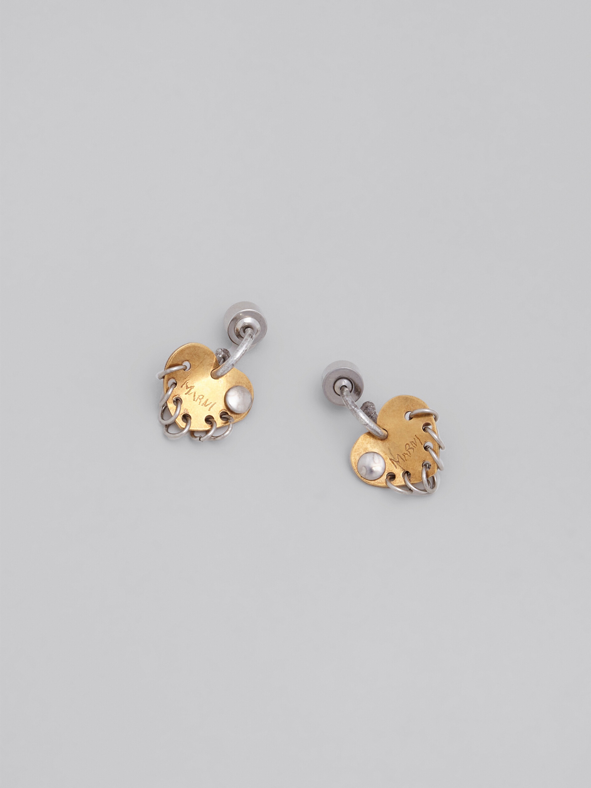 RAW HEARTS TWO-TONE EARRINGS - 4