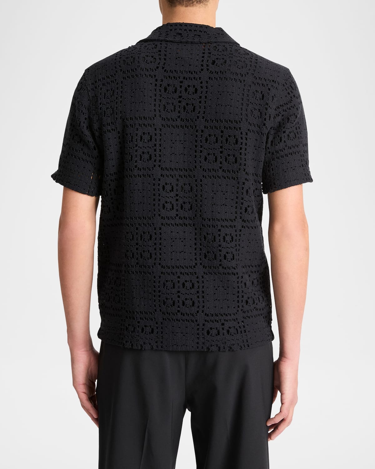 Men's Crochet Button-Down Shirt - 3