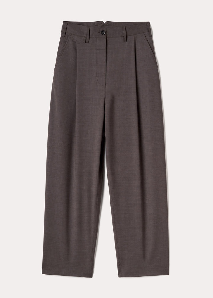 Fluid wool button trousers mole - 1