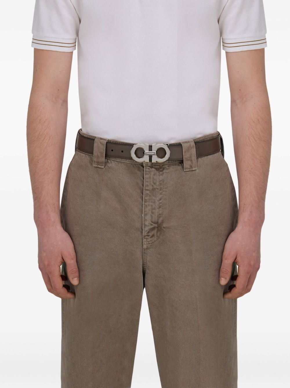 reversible leather belt - 3