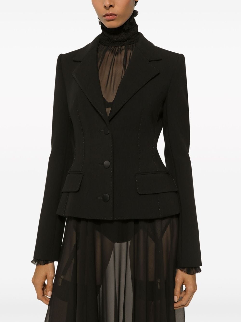 virgin wool-blend blazer - 4