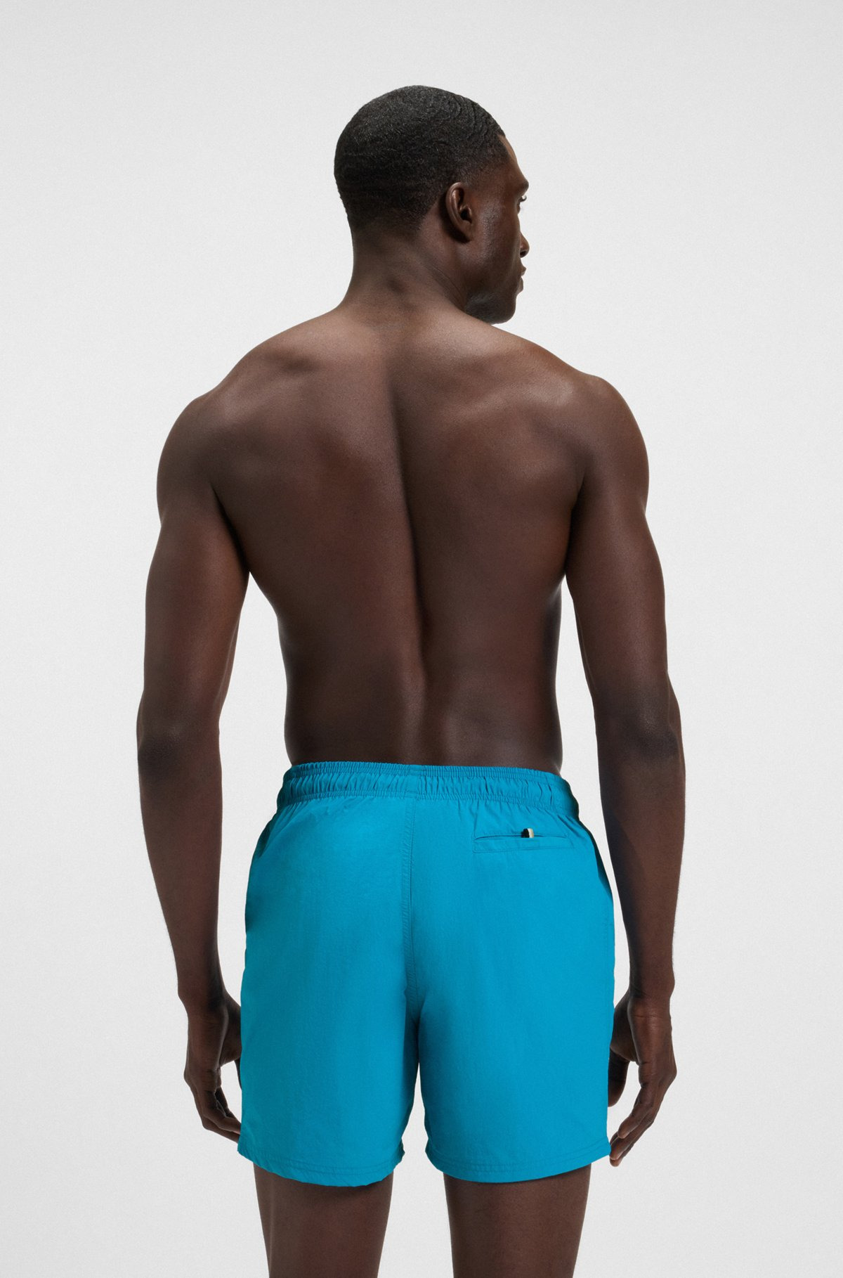 CONTRAST-LOGO SWIM SHORTS IN QUICK-DRYING FABRIC - 4