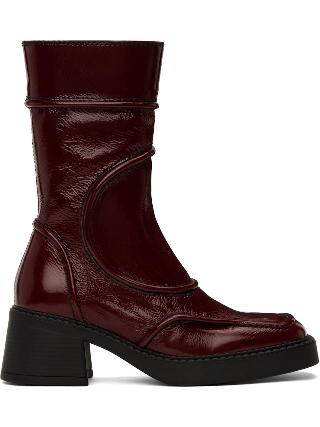Burgundy Malene Boots - 1