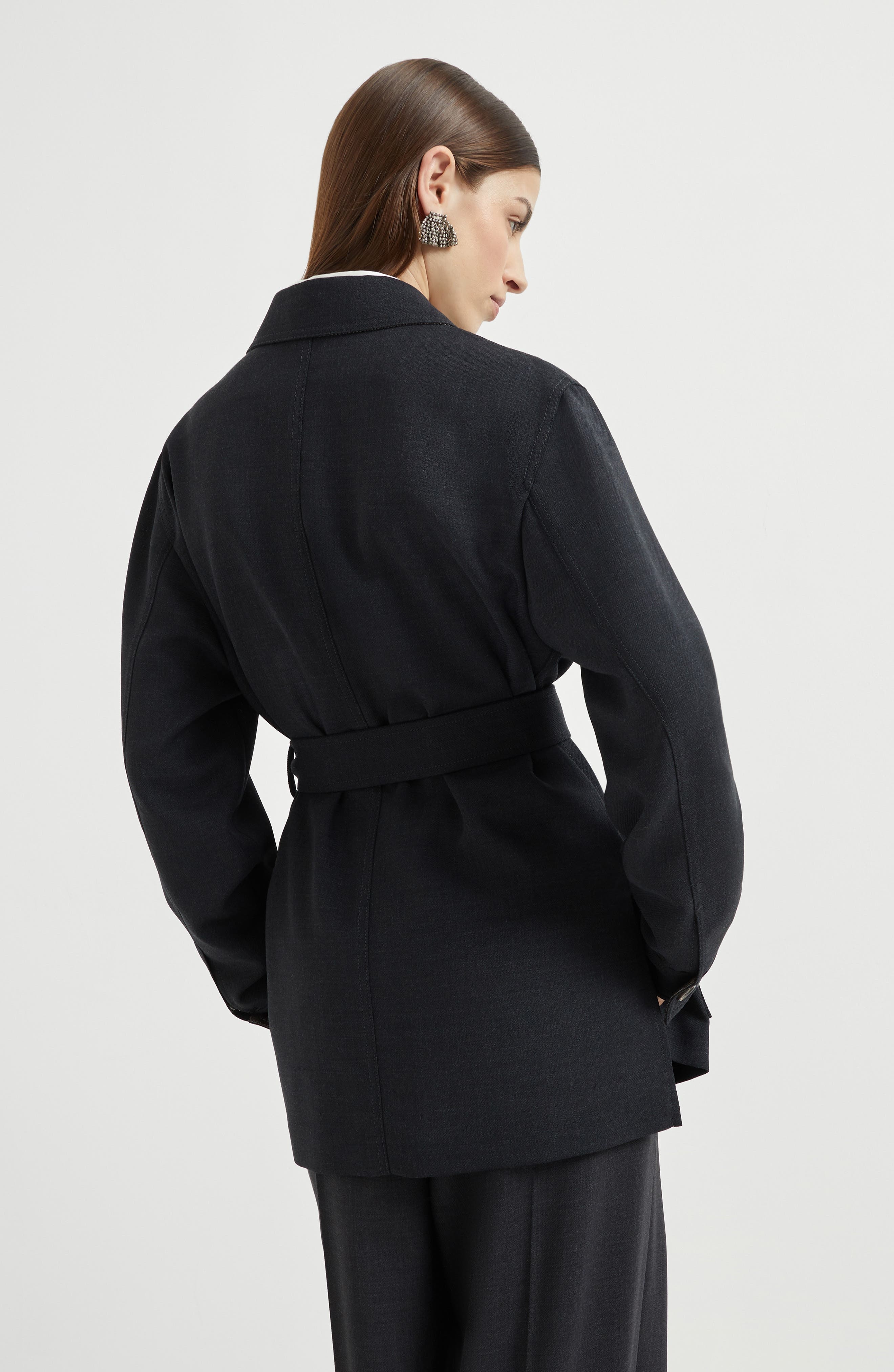 Brunello Cucinelli Fluid twill blazer in Lignite Grey at Nordstrom - 3