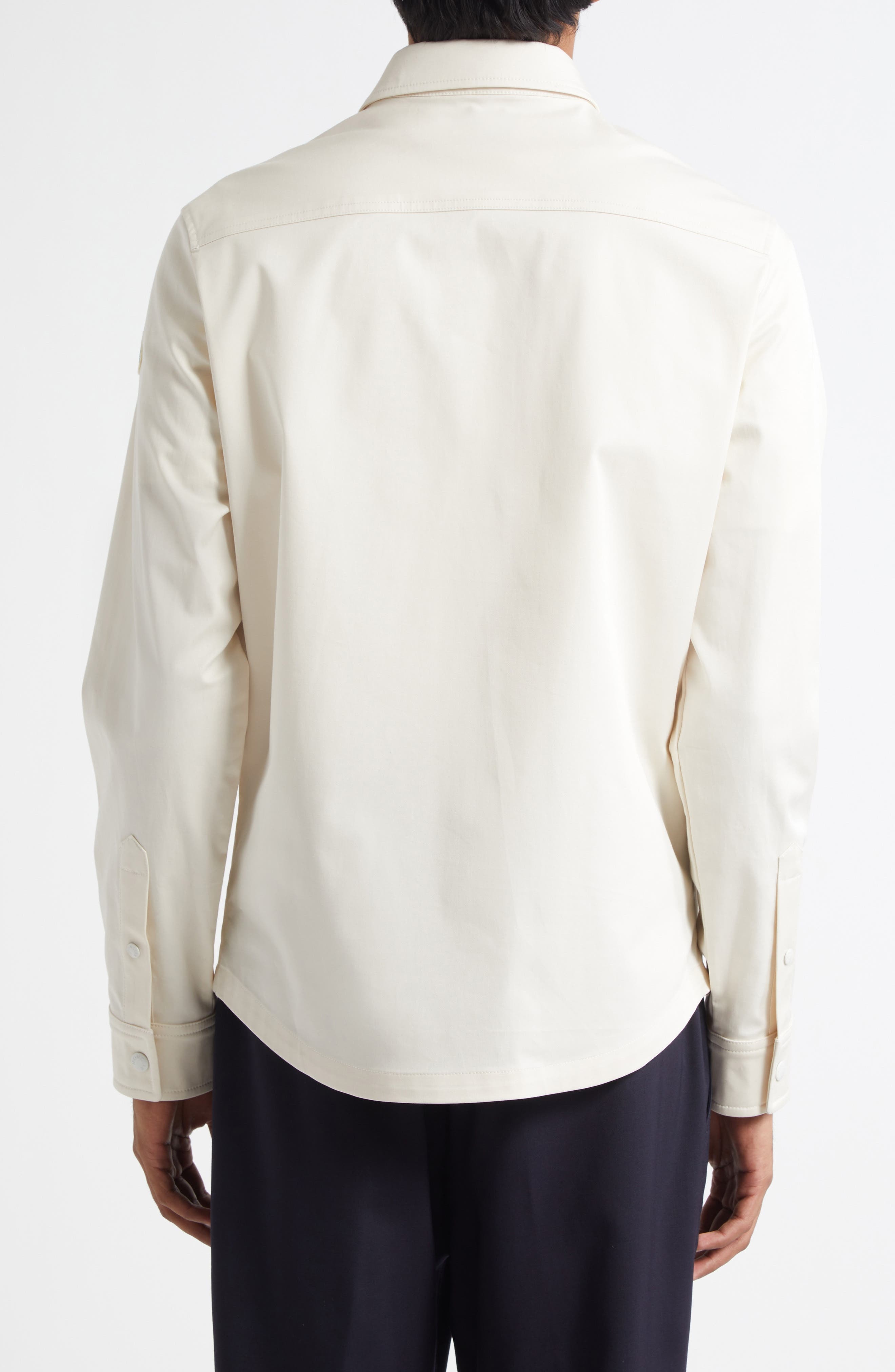 Moncler Stretch Cotton Shirt Jacket in White at Nordstrom - 2