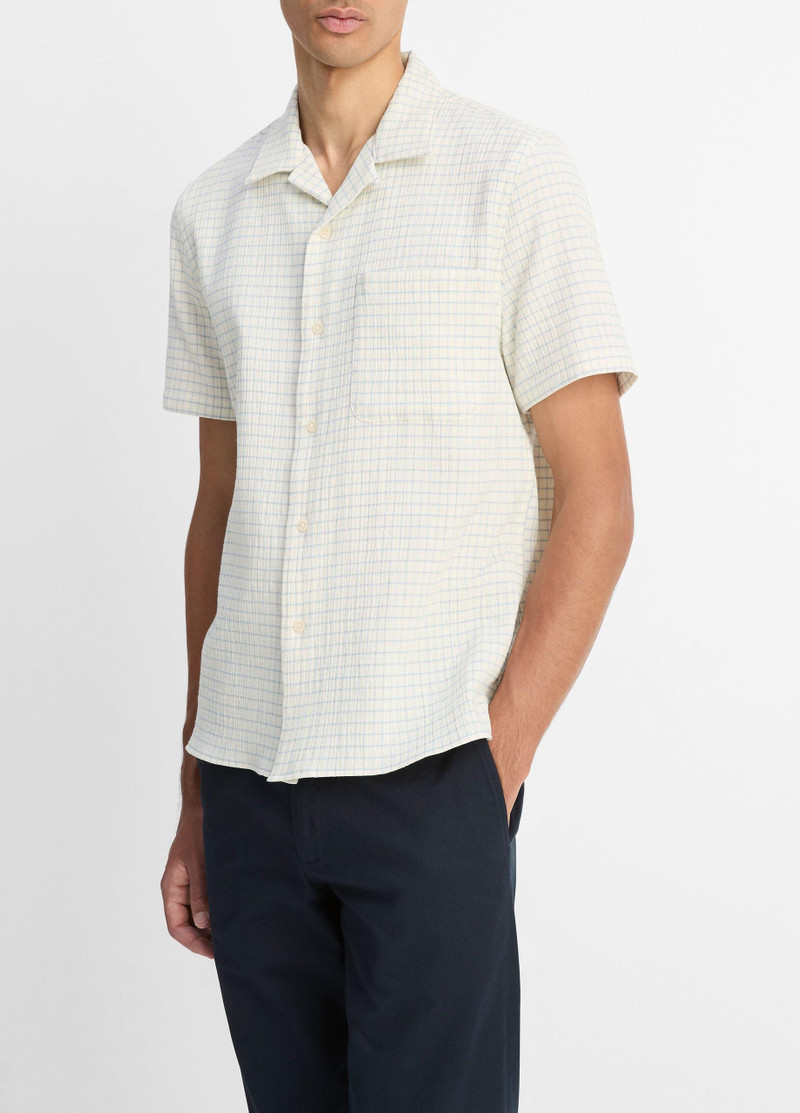 Provence Plaid Double-Face Italian Cotton Button-Front Shirt 2