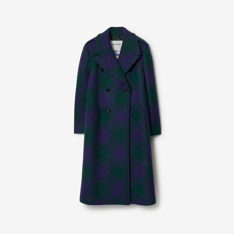 Check Wool Blend Coat 1