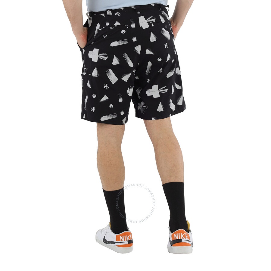Undercover Men's Black Abstract Geometric Print Shorts - 3