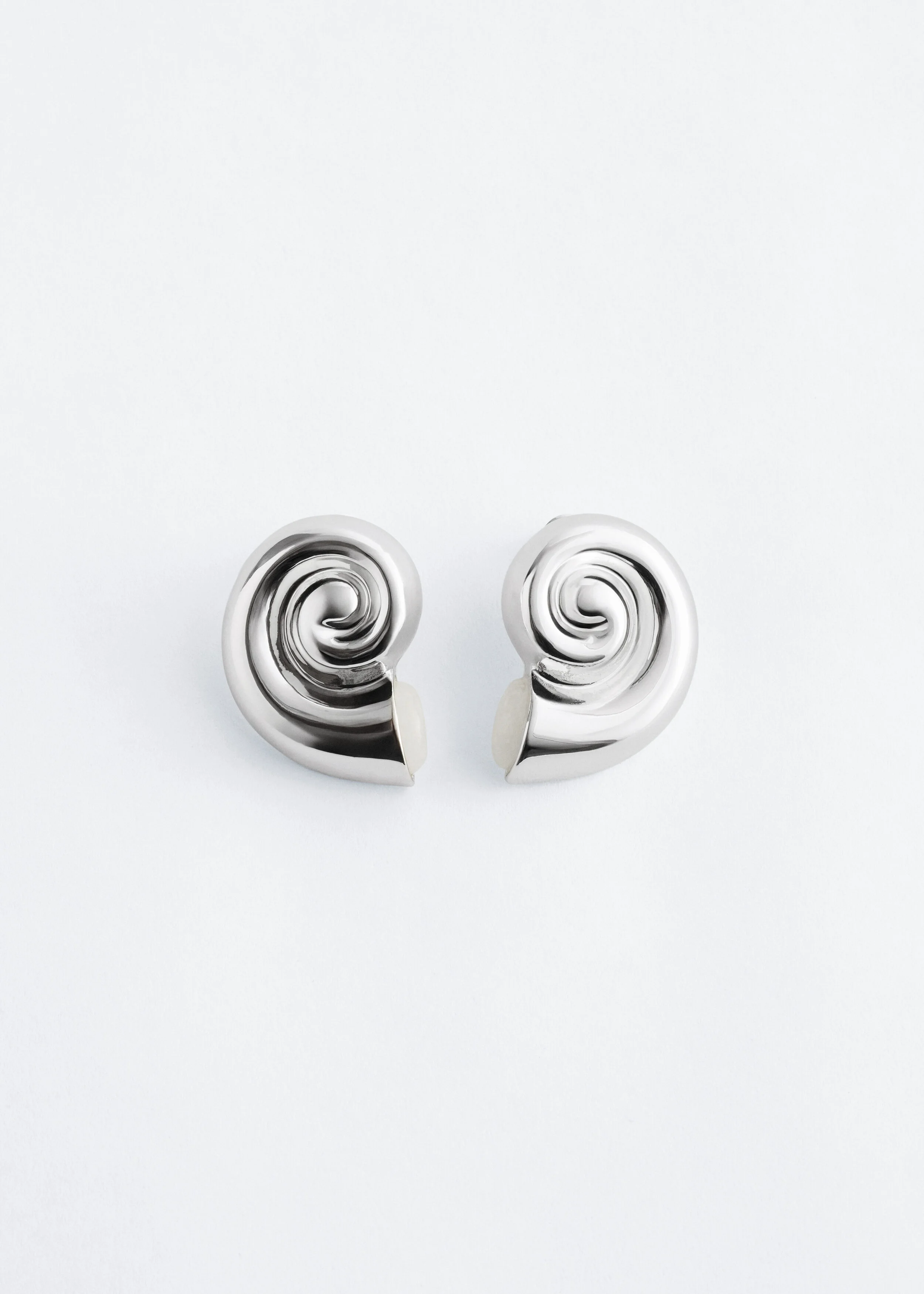 Silver-Plated Shell Earrings - 1
