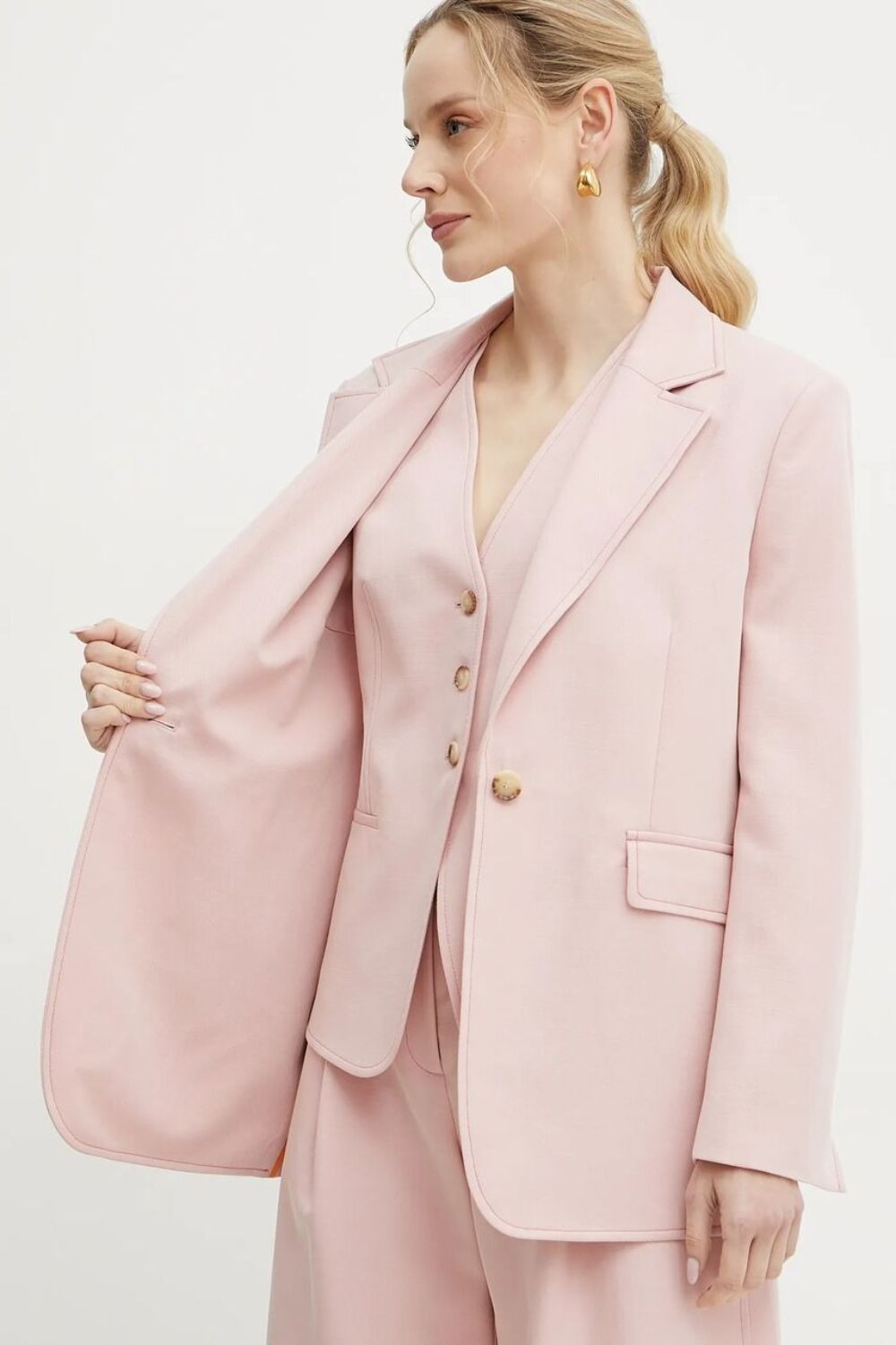 single-button notched-lapel blazer - 3