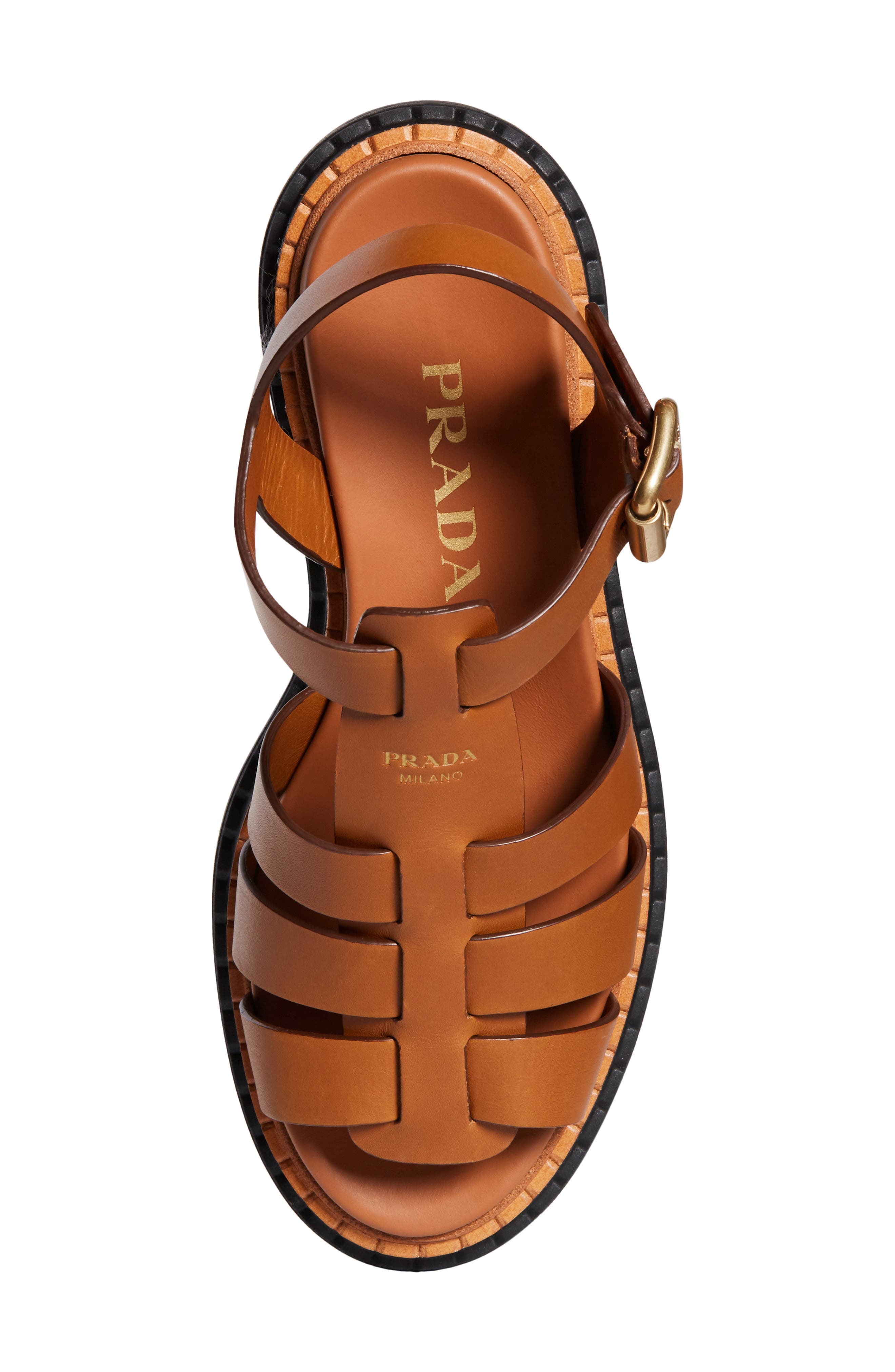 Prada Platform Cage Sandal in Cuoio at Nordstrom - 5