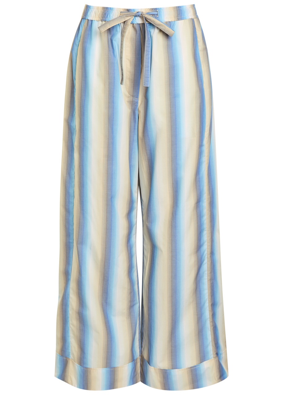 Ganni Ombre Stripe Cotton-poplin Trousers - 1