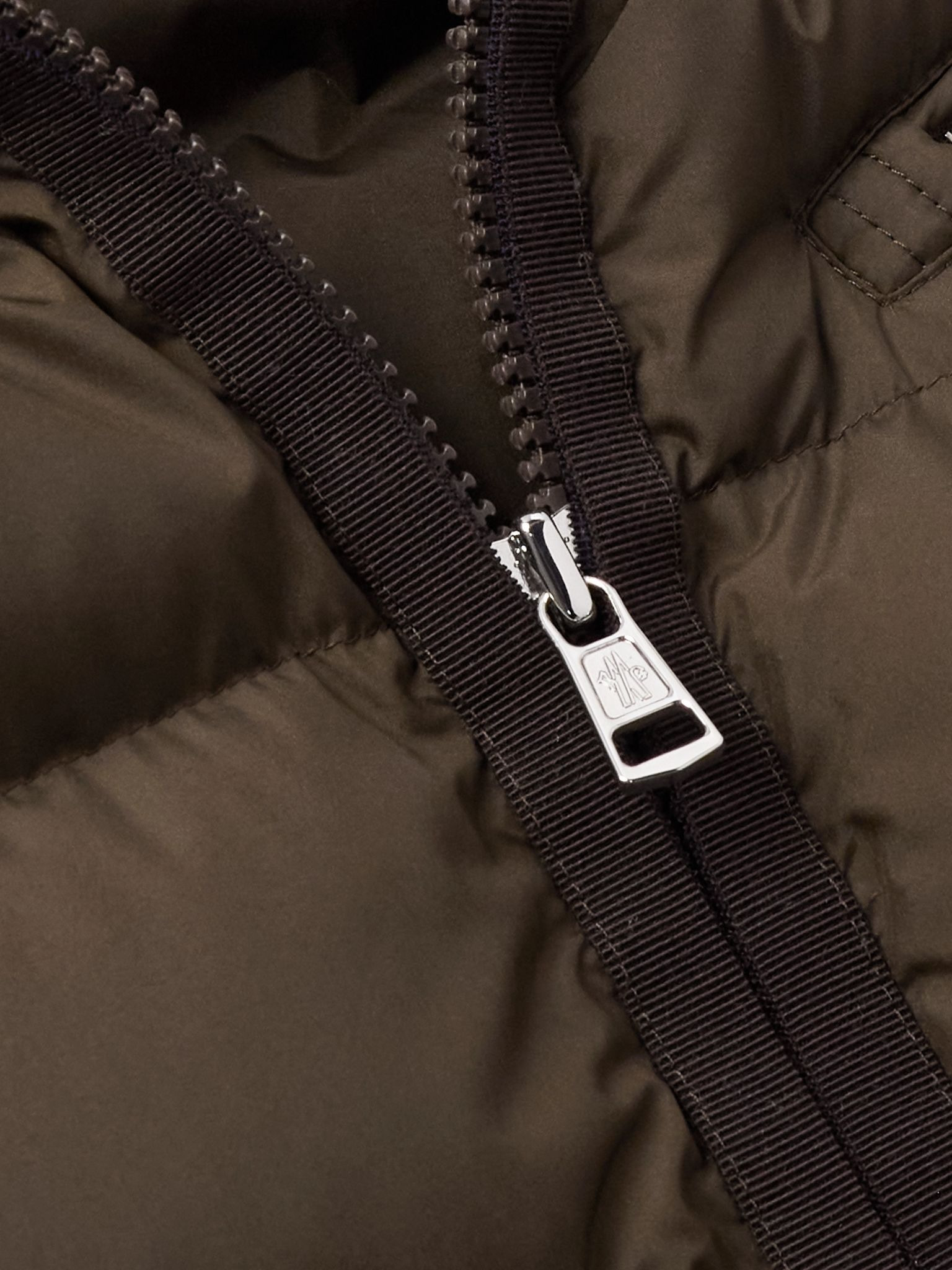 Grosgrain-Trimmed Logo-Appliquéd Quilted Shell Down Jacket Brown - 4